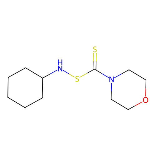 (Cyclohexylaminothio)morpholin-4-ylmethane-1-thione structure