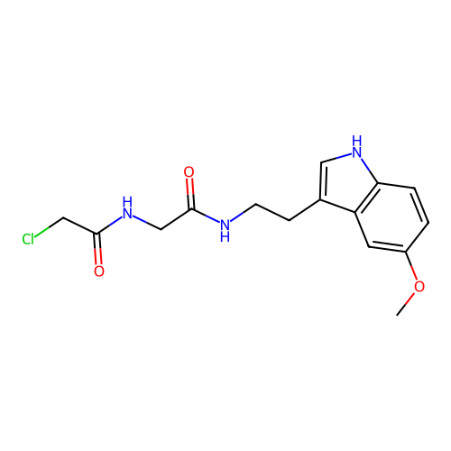 2-chloro-N-(2-((2-(5-methoxy-1H-indol-3-yl)ethyl)amino)-2-oxoethyl)acetamide structure