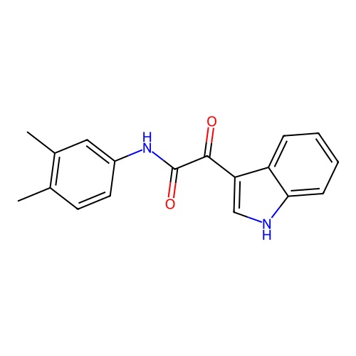 N-(3,4-dimethylphenyl)-2-(1H-indol-3-yl)-2-oxoacetamide structure