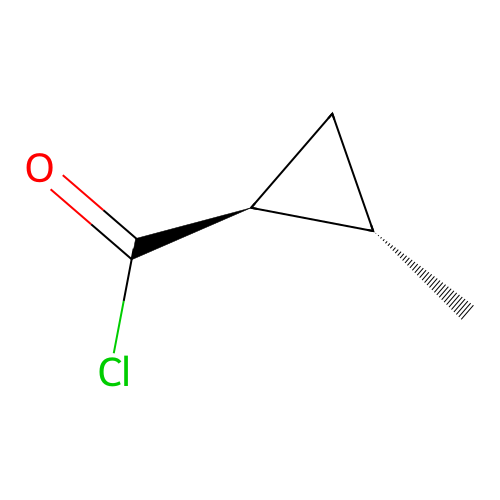 trans-(1S,2S)-2-methylcyclopropane-1-carbonyl chloride structure