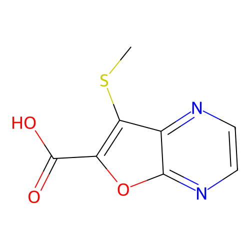 7-Methylsulfanylfuro[2,3-b]pyrazine-6-carboxylic acid structure