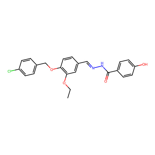 N'-(4-((4-Chlorobenzyl)oxy)-3-ethoxybenzylidene)-4-hydroxybenzohydrazide structure