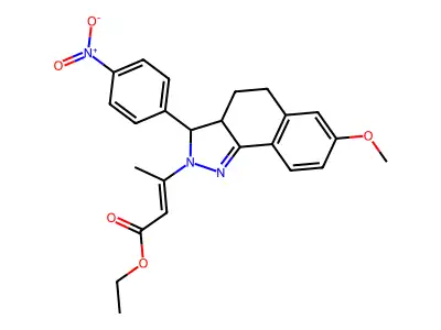 ethyl (E)-3-[7-methoxy-3-(4-nitrophenyl)-3,3a,4,5-tetrahydrobenzo[g]indazol-2-yl]but-2-enoate structure