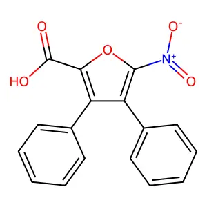 3,4-二苯基-5-硝基-2-呋喃甲酸 structure