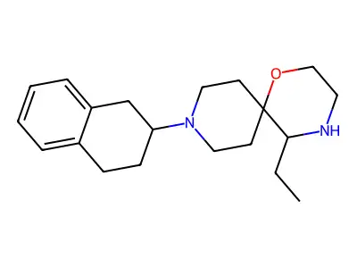 Spiro(morpholine-2,4'-piperidine), 3-ethyl-1'-(1,2,3,4-tetrahydro-2-naphthyl)- structure