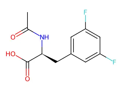 (2S)-3-(3,5-difluorophenyl)-2-acetamidopropanoic acid structure