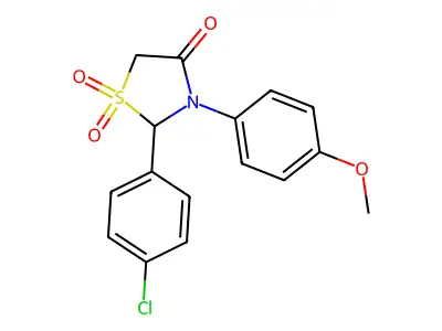 2-(4-Chlorophenyl)-3-(4-methoxyphenyl)-1,1-dioxo-1,3-thiazolidin-4-one structure