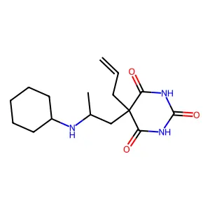 5-Allyl-5-(2-(cyclohexylamino)propyl)barbituric acid structure
