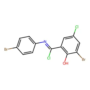 3-Bromo-N-(4-bromophenyl)-5-chloro-2-hydroxybenzenecarboximidoyl chloride structure