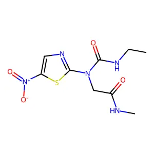 N~2~-(Ethylcarbamoyl)-N-methyl-N~2~-(5-nitro-1,3-thiazol-2-yl)glycinamide structure