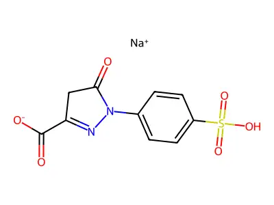 Disodium 4,5-dihydro-5-oxo-1-(4-sulphonatophenyl)-1H-pyrazole-3-carboxylate structure