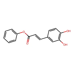 2-Propenoic acid, 3-(3,4-dihydroxyphenyl)-, phenyl ester structure