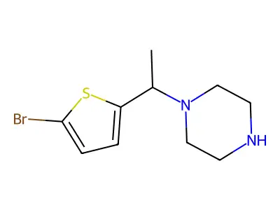 1-[1-(5-Bromothiophen-2-yl)ethyl]piperazine structure