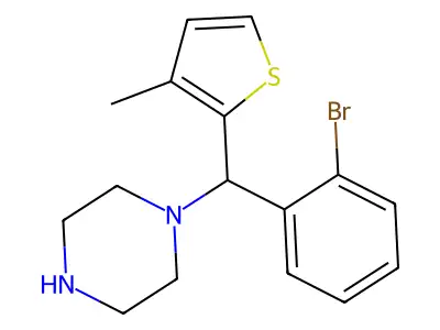 1-((2-Bromophenyl)(3-methylthiophen-2-yl)methyl)piperazine structure