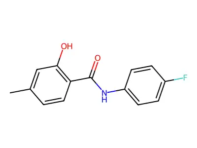 N-(4-fluorophenyl)-2-hydroxy-4-methylbenzamide structure