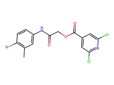 [(4-Bromo-3-methylphenyl)carbamoyl]methyl 2,6-dichloropyridine-4-carboxylate structure