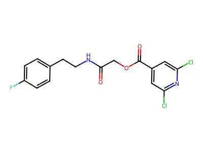 {[2-(4-Fluorophenyl)ethyl]carbamoyl}methyl 2,6-dichloropyridine-4-carboxylate structure