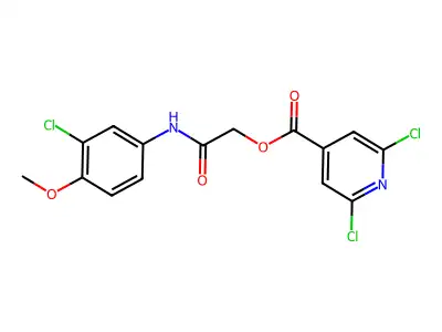 [(3-Chloro-4-methoxyphenyl)carbamoyl]methyl 2,6-dichloropyridine-4-carboxylate structure
