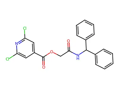 [(Diphenylmethyl)carbamoyl]methyl 2,6-dichloropyridine-4-carboxylate structure