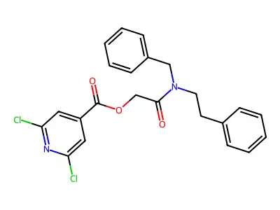 [Benzyl(2-phenylethyl)carbamoyl]methyl 2,6-dichloropyridine-4-carboxylate structure