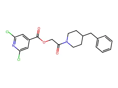 2-(4-Benzylpiperidin-1-yl)-2-oxoethyl 2,6-dichloropyridine-4-carboxylate structure