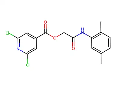 [(2,5-Dimethylphenyl)carbamoyl]methyl 2,6-dichloropyridine-4-carboxylate structure