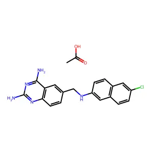 Acetic acid;6-[[(6-chloronaphthalen-2-yl)amino]methyl]quinazoline-2,4-diamine structure