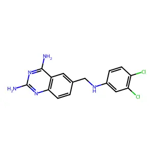 6-[(3,4-Dichloroanilino)methyl]quinazoline-2,4-diamine structure