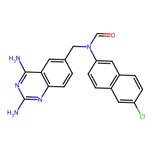 N-(6-chloronaphthalen-2-yl)-N-[(2,4-diaminoquinazolin-6-yl)methyl]formamide structure
