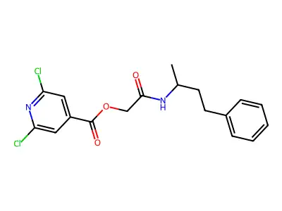 [(4-Phenylbutan-2-yl)carbamoyl]methyl 2,6-dichloropyridine-4-carboxylate structure