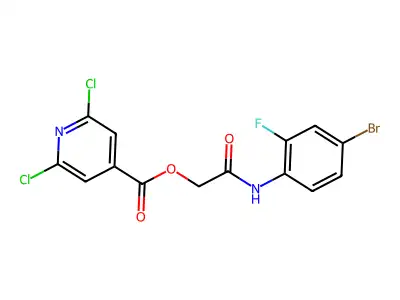 [(4-Bromo-2-fluorophenyl)carbamoyl]methyl 2,6-dichloropyridine-4-carboxylate structure