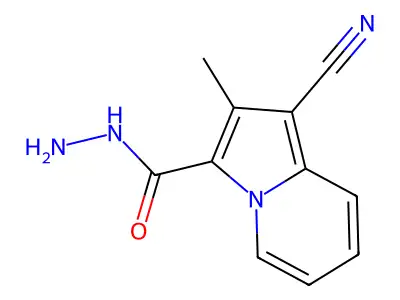 1-Cyano-2-methylindolizine-3-carbohydrazide structure