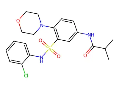 N-[3-[(2-chlorophenyl)sulfamoyl]-4-morpholin-4-ylphenyl]-2-methylpropanamide structure