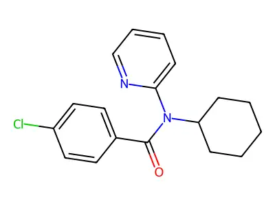 4-chloro-N-cyclohexyl-N-pyridin-2-ylbenzamide structure