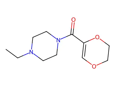 5,6-Dihydro-1,4-dioxin-2-yl(4-ethyl-1-piperazinyl)methanone structure