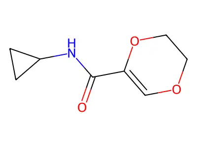 N-cyclopropyl-2,3-dihydro-1,4-dioxine-5-carboxamide structure
