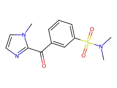 N,N-dimethyl-3-(1-methylimidazole-2-carbonyl)benzenesulfonamide structure