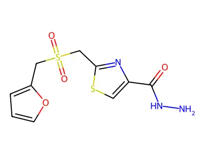 2-{[(2-Furylmethyl)sulfonyl]methyl}-1,3-thiazole-4-carbohydrazide structure