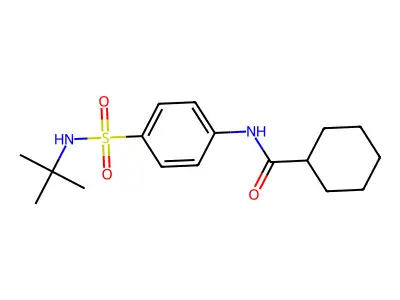 N-[4-(tert-butylsulfamoyl)phenyl]cyclohexanecarboxamide structure