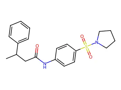 3-phenyl-N-(4-pyrrolidin-1-ylsulfonylphenyl)butanamide structure