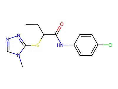 N-(4-chlorophenyl)-2-[(4-methyl-4H-1,2,4-triazol-3-yl)sulfanyl]butanamide structure