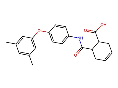 6-{[4-(3,5-Dimethylphenoxy)phenyl]carbamoyl}cyclohex-3-ene-1-carboxylic acid structure