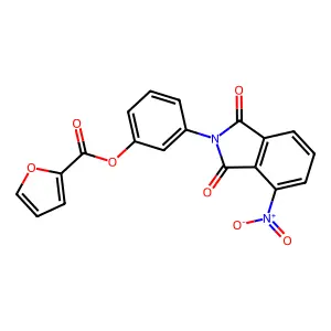 3-(4-nitro-1,3-dioxo-1,3-dihydro-2H-isoindol-2-yl)phenyl furan-2-carboxylate structure