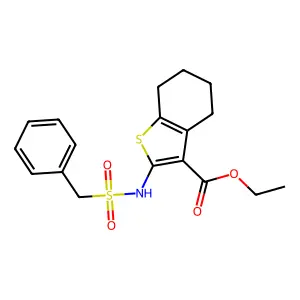 ethyl 2-[(benzylsulfonyl)amino]-4,5,6,7-tetrahydro-1-benzothiophene-3-carboxylate structure