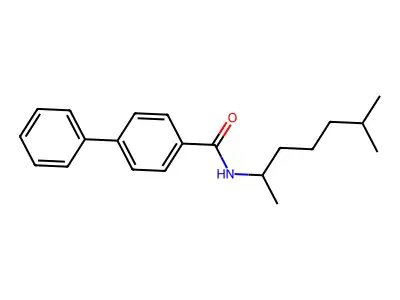N-(1,5-dimethylhexyl)[1,1'-biphenyl]-4-carboxamide structure