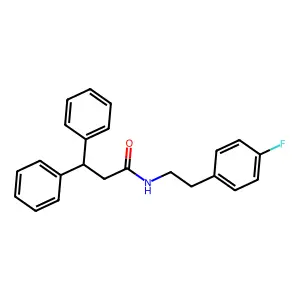 N-[2-(4-fluorophenyl)ethyl]-3,3-diphenylpropanamide structure