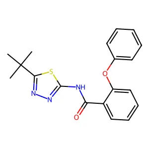 N-(5-tert-butyl-1,3,4-thiadiazol-2-yl)-2-phenoxybenzamide structure