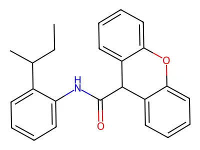 N-[2-(butan-2-yl)phenyl]-9H-xanthene-9-carboxamide structure