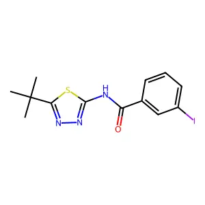 N-(5-tert-butyl-1,3,4-thiadiazol-2-yl)-3-iodobenzamide structure