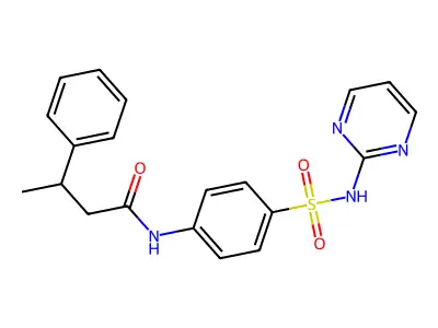 3-phenyl-N-[4-(pyrimidin-2-ylsulfamoyl)phenyl]butanamide structure